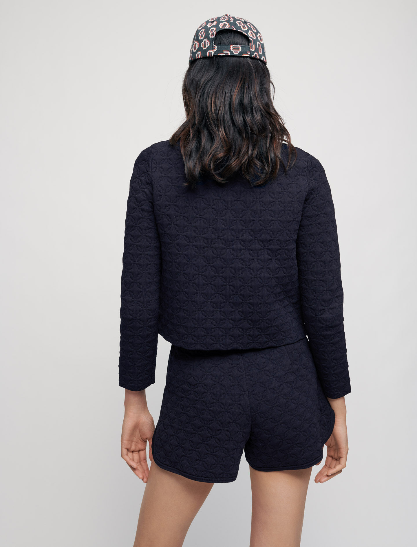 Gewatteerd vest met kleine knoopjes - Marineblauw