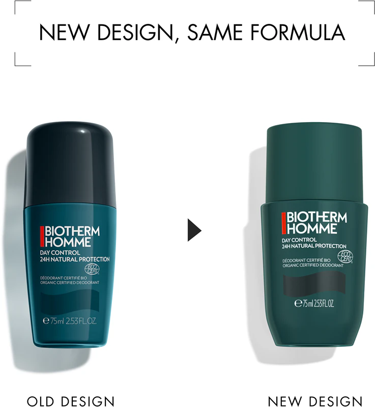 Desodorante roll-on Biotherm Homme Day Control 24H com proteção natural