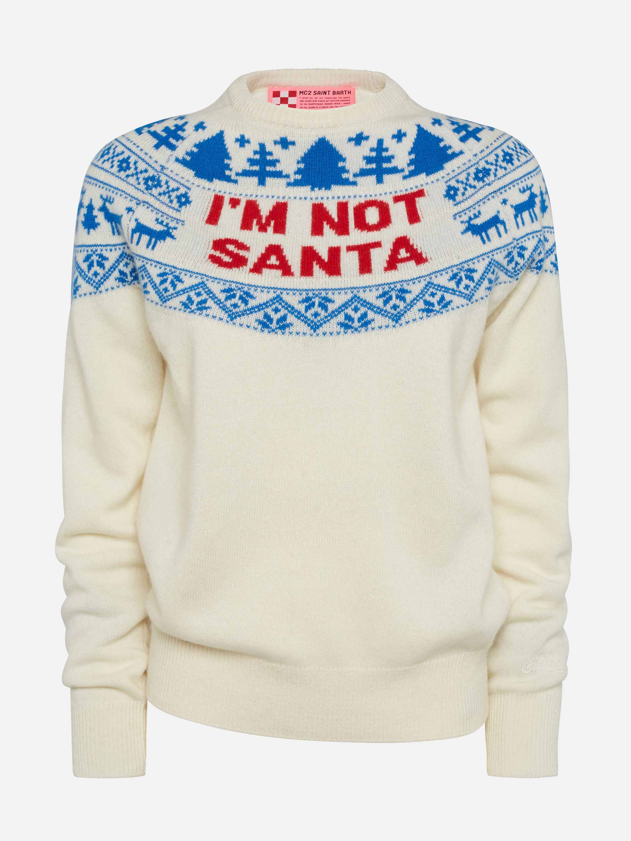 Nieuwe witte trui met de tekst 