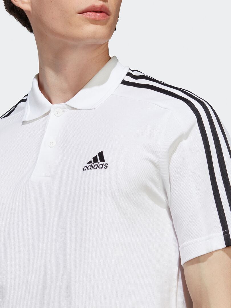 Adidas katoenen poloshirt - wit