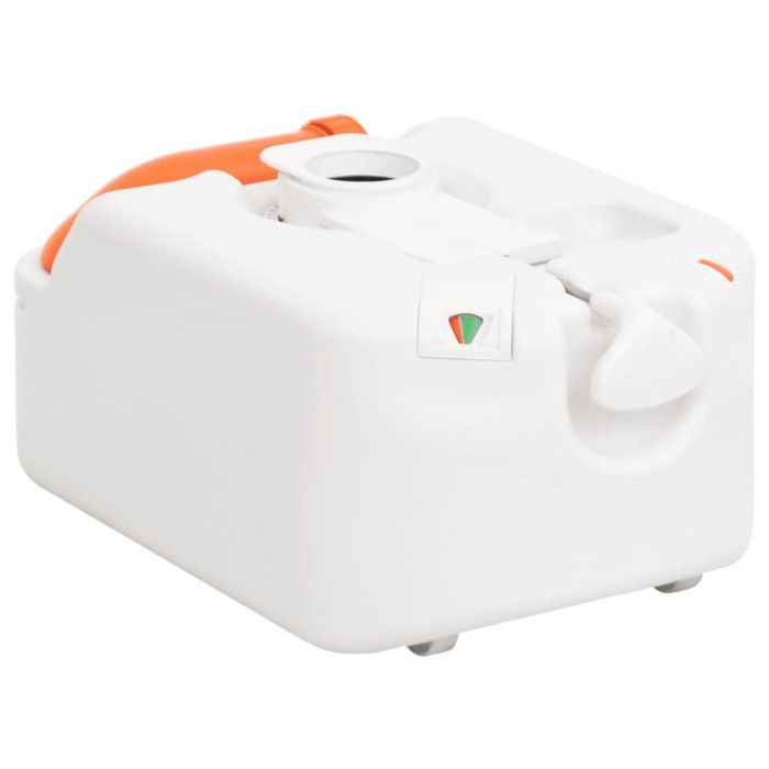 Inodoro portátil integrado para camping, blanco, 24+17 L, HDPE y acero.