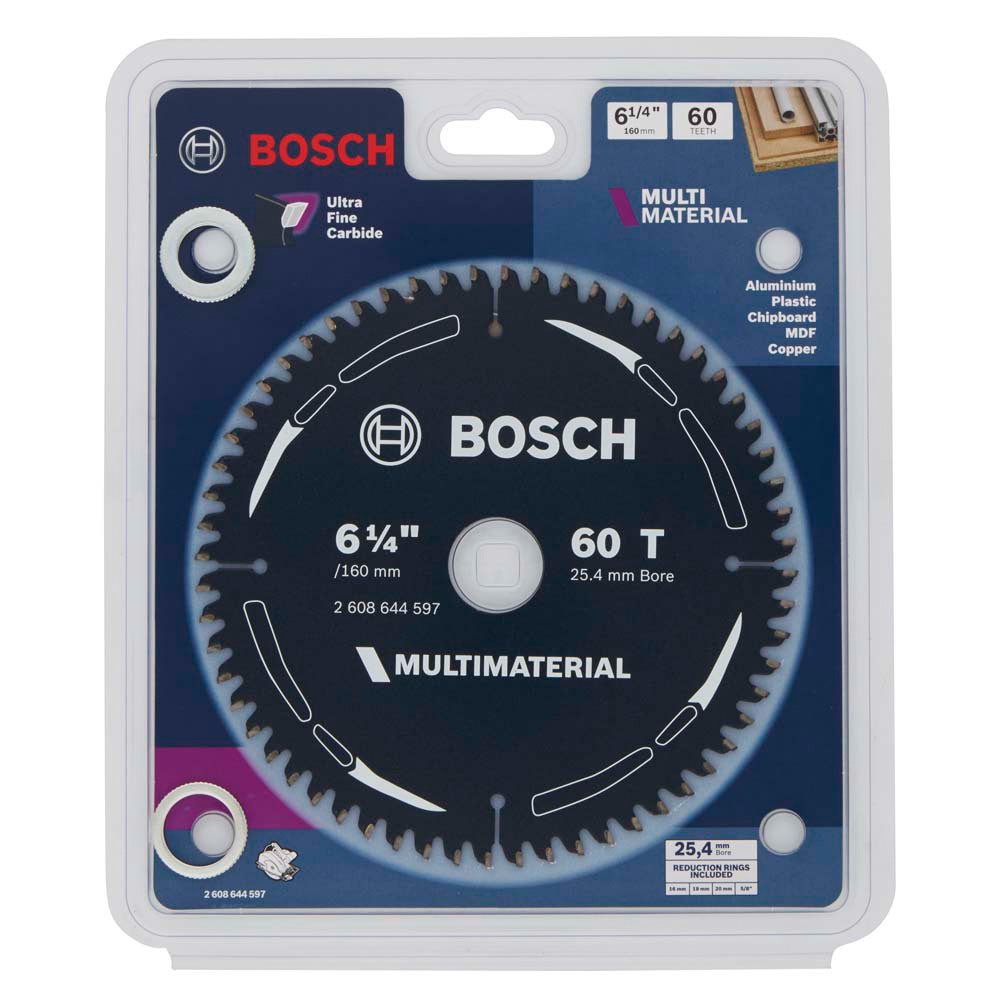 Disco de corte BOSCH TCT de 160 mm com 60 dentes para corte multiuso – MULTIMATERIAL