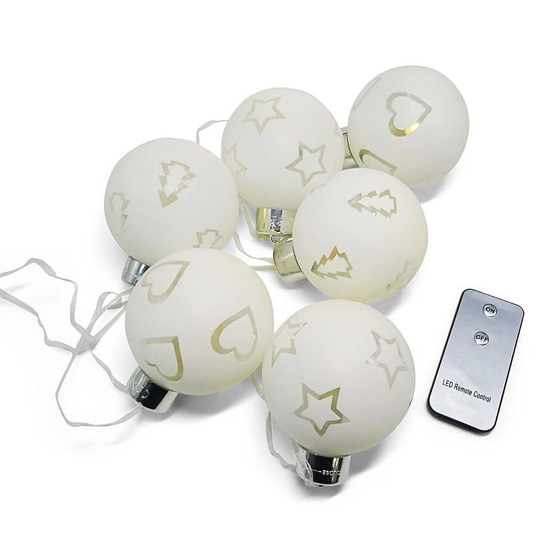 Sfere di vetro Light IT, 6 pezzi, a batteria