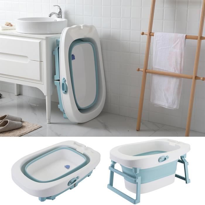 Baignoire Pliable Bébé Enfant 3 en 1 - YIS - Bleu - Alarme de température intelligente