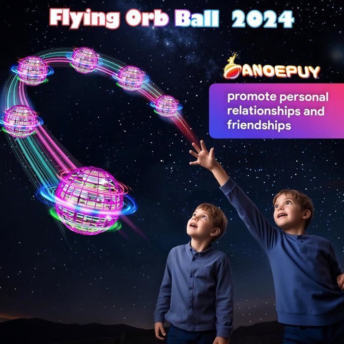Boule Volante,Jouet Lumineux, Boule Magique，Magique Mini Drone Cadeau Enfant,Flying Boomerang Hand Spinner Jeux Extérieur Intérieur