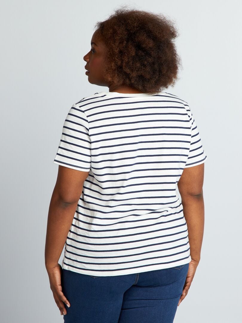 Eenvoudig matrozen-T-shirt - WIT