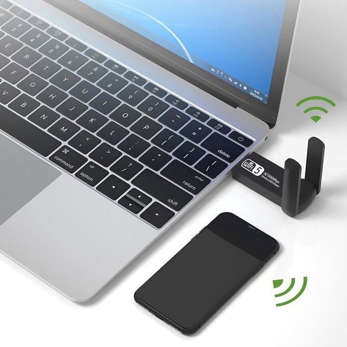 Wifi Puissante Cle Ac867Mbps Adaptateur Usb 3.0 Double Bande Dongle Wifi Carte Pour Portable 2.4G 5Ghz Compatible Avec Windows 11 1