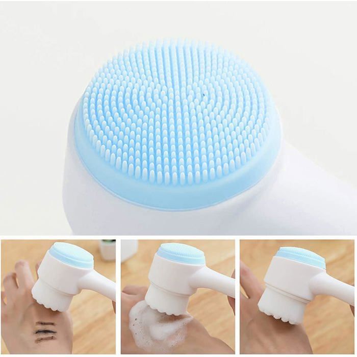 2-in-1 facial cleansing brush, silicone manual cleansing brush, deep keratin cleansing system
