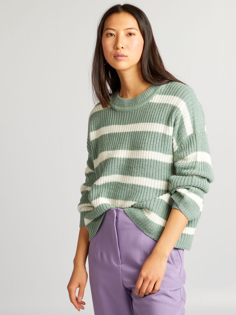 Jersey de punto a rayas 'JDY' - VERDE