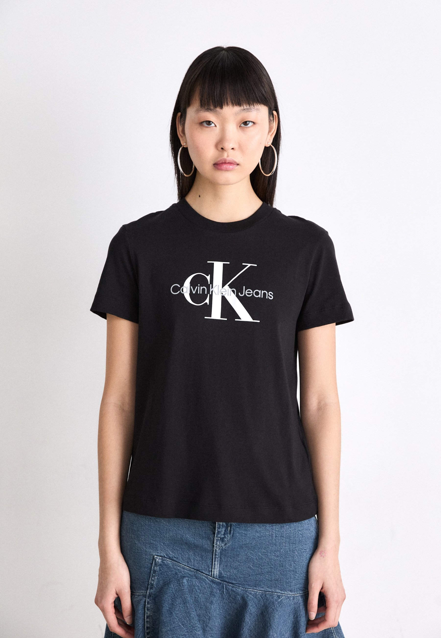 T-shirt imprimé Calvin Klein Jeans CORE MONOGRAM REGULAR - noir