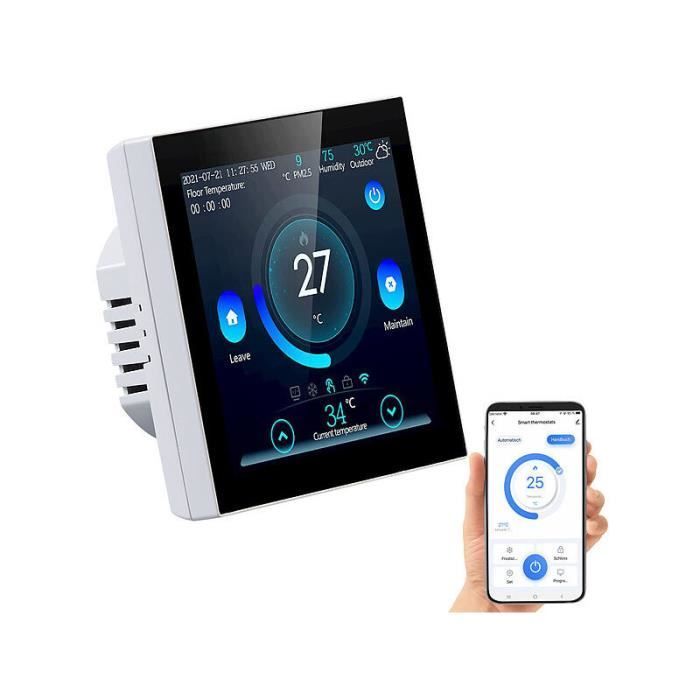 Termostato inteligente para calefacción por suelo radiante con control por voz.