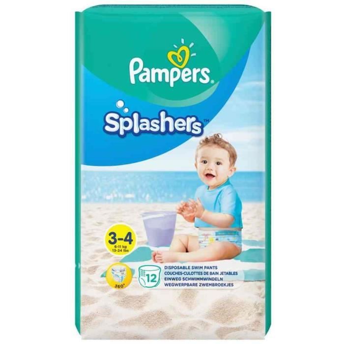 Pampers Lot de 3 Couches-culottes de bain Splashers taille 3 - 4 ans