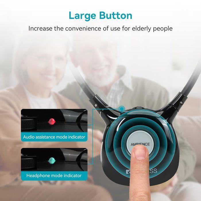 Cuffie TV wireless - JOZSI - Bassa latenza 2.4G - Amplificatore audio - Doppia batteria da 350 mAh