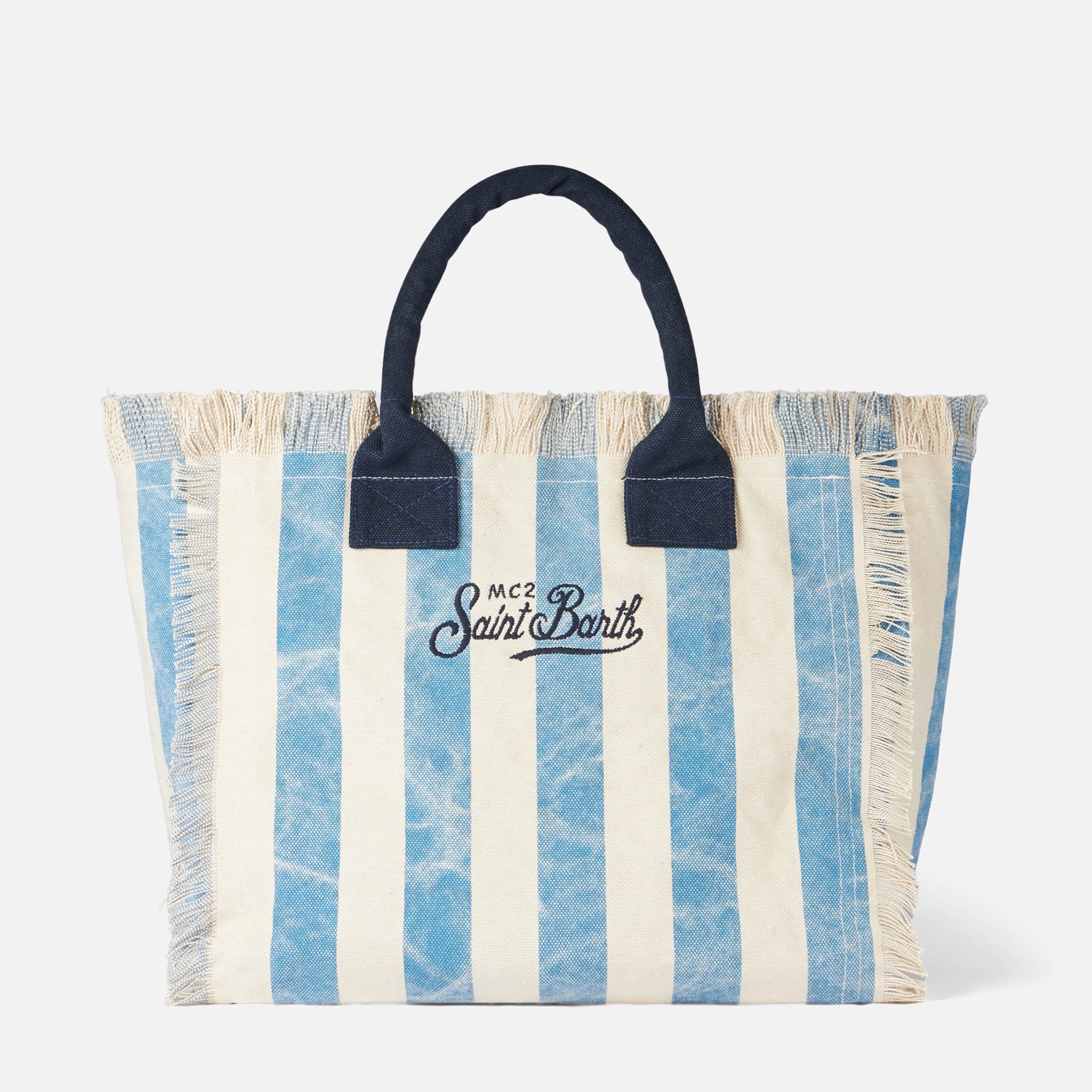 Bolso de hombro de lona con estampado de Puerto Banús
