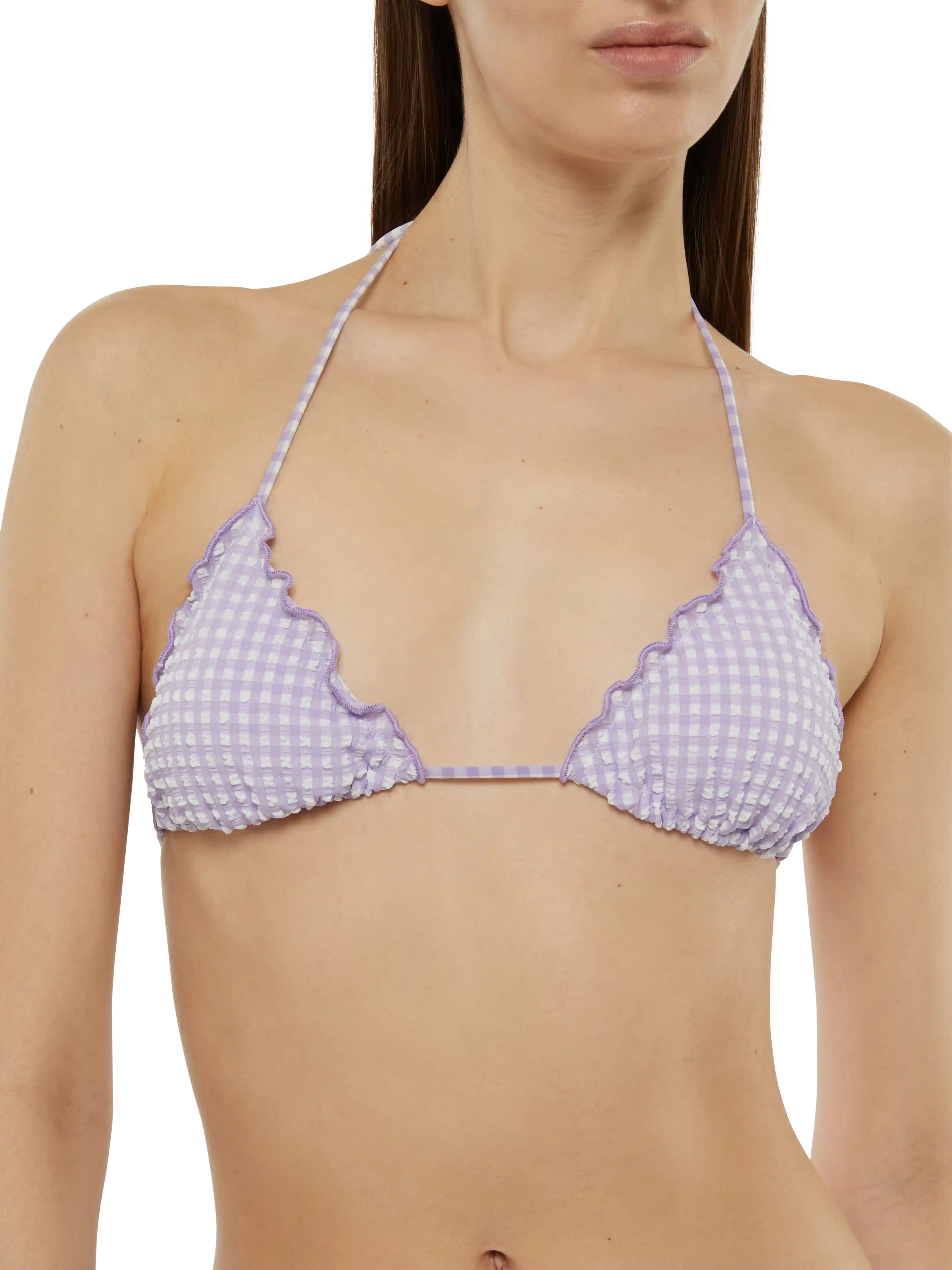 Boogschutter Miami Seersucker Triangle Bikini met Ginghamprint