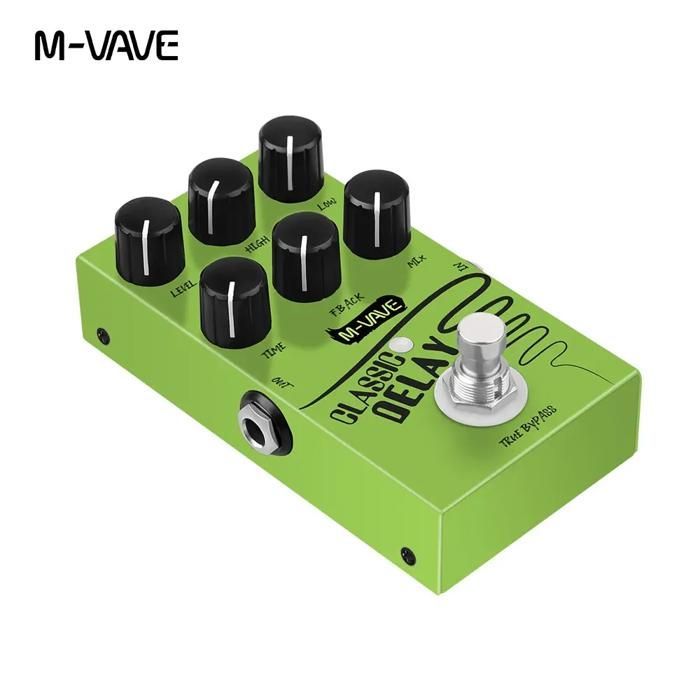 Pédale d'effet de retard - RNCYN - 600ms temps de retard - True Bypass - Pour guitare et basse électrique - Vert - Mini