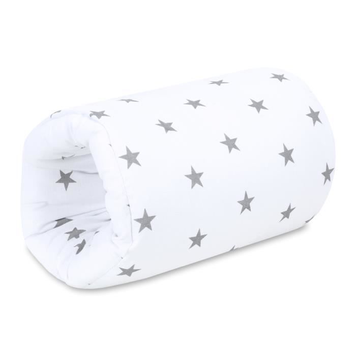 Brazalete/Almohada de lactancia de 26 cm x 16 cm - Almohada de lactancia pequeña lavable, blanca con estrellas grises - ALGODÓN
