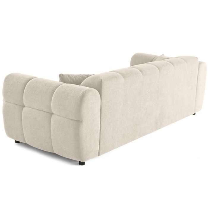 Ray - Sofá recto de 3 plazas en tela texturizada - Beige