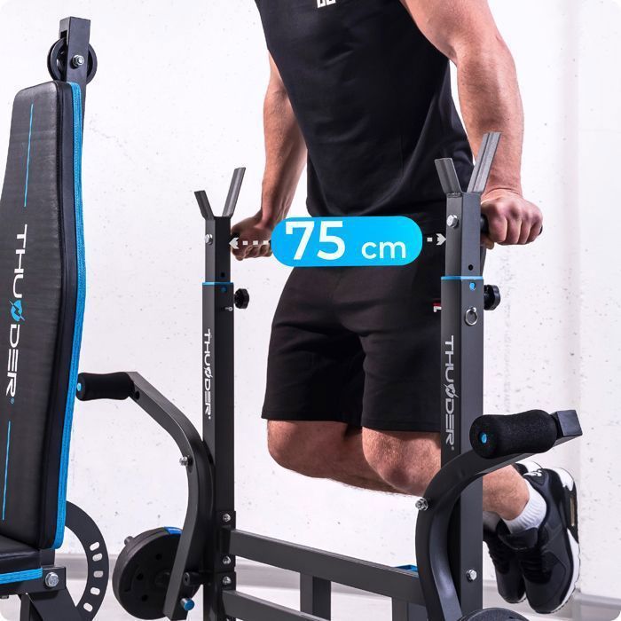 THUNDER® VIGOR-C halterbank | Verstelbaar | 240 kg | Multifunctioneel | Halterrek | Stalen frame |