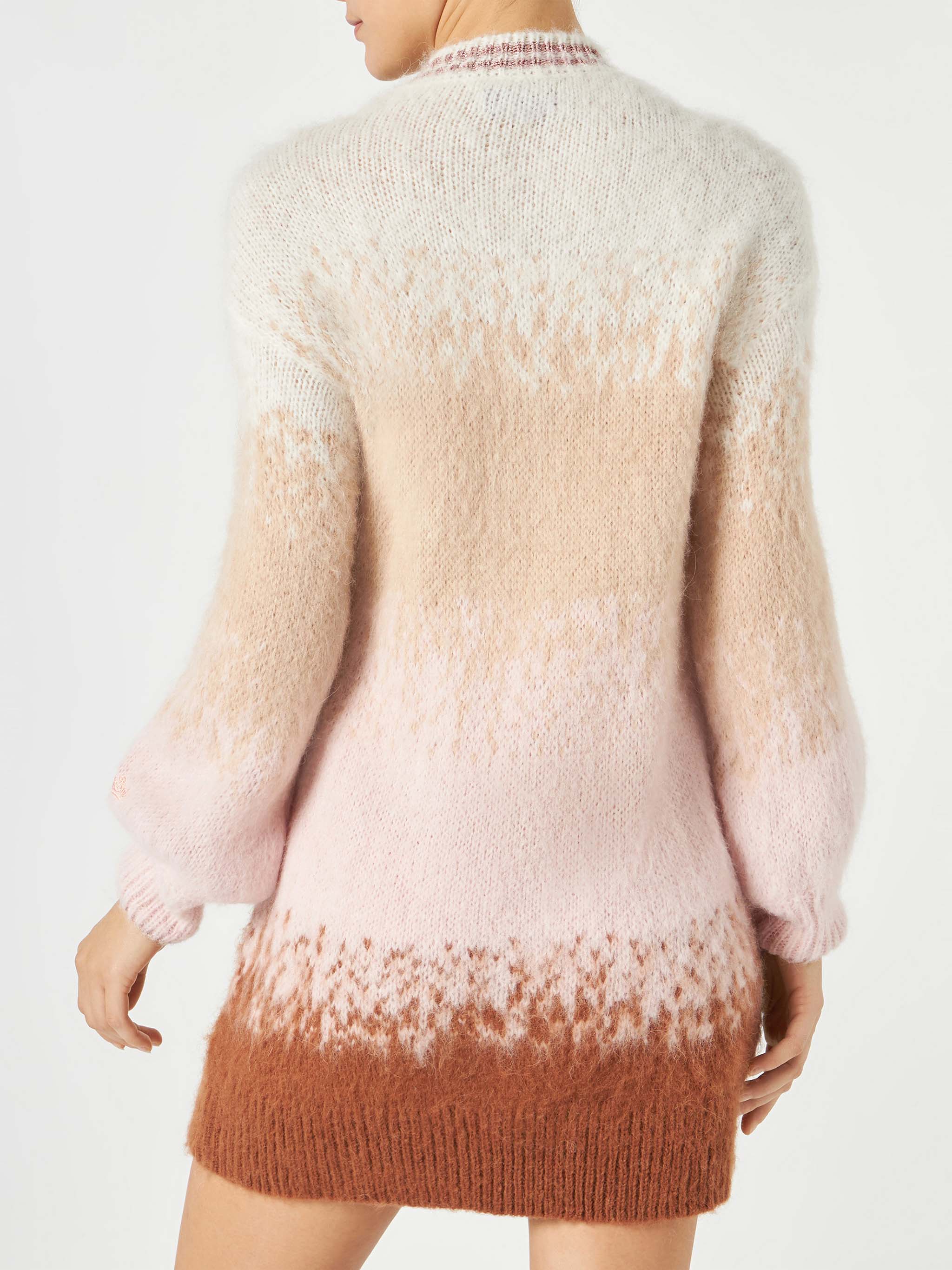 Vestido de punto cepillado con detalles de lúrex