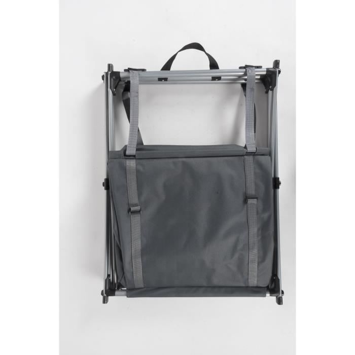 Folding camping wardrobe 53x49cm height 95cm - 2 space-saving shelves
