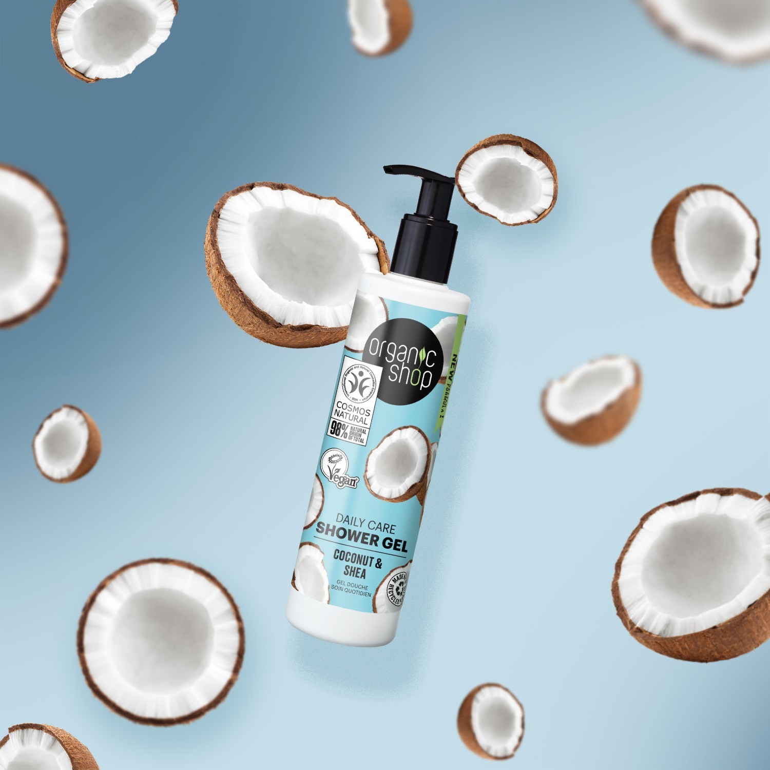 Organic Shop Gel douche hydratation quotidienne Noixde Coco et Karité Vegan Naturel