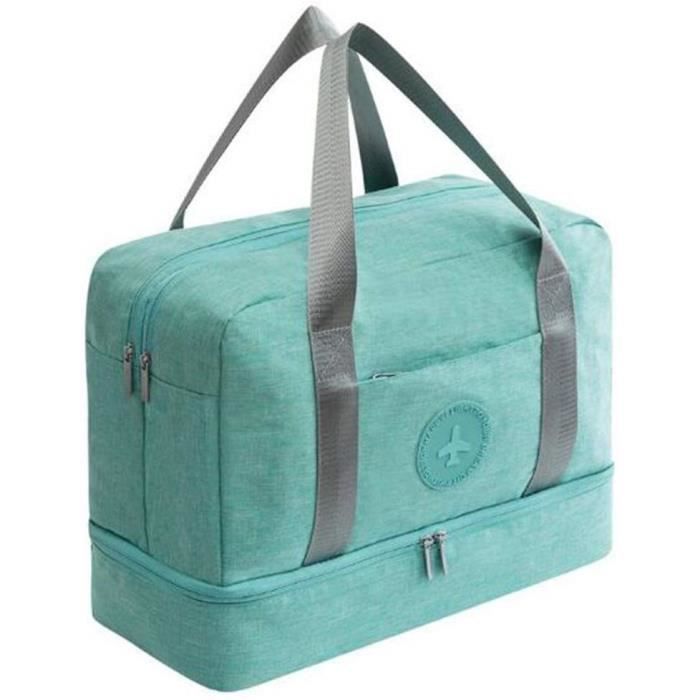 Reisetasche – NOVAGO – Faltbar – Fach für nasse Wäsche – Schuhfach – Grün