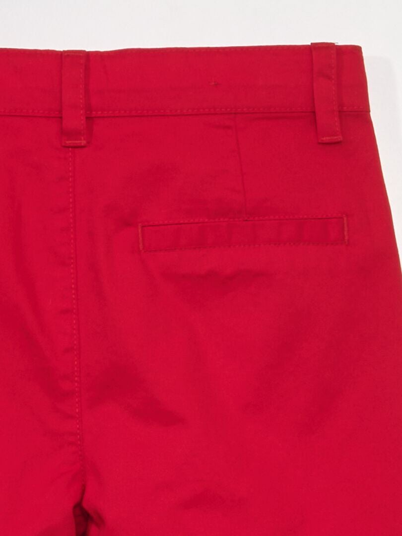 Calça chino de cor sólida - vermelha