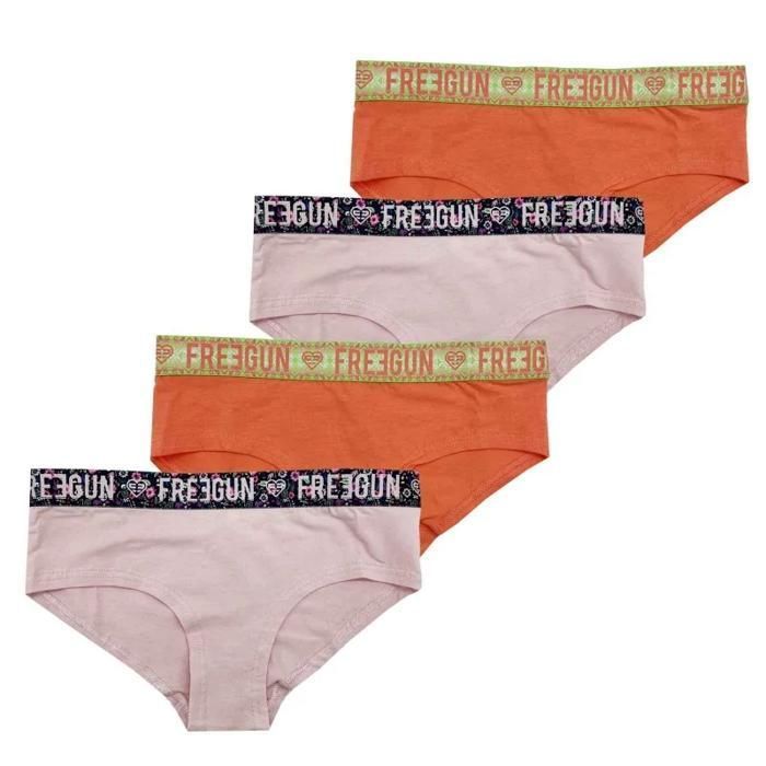 FREEGUN Confezione da 4 boxer da ragazza in cotone 