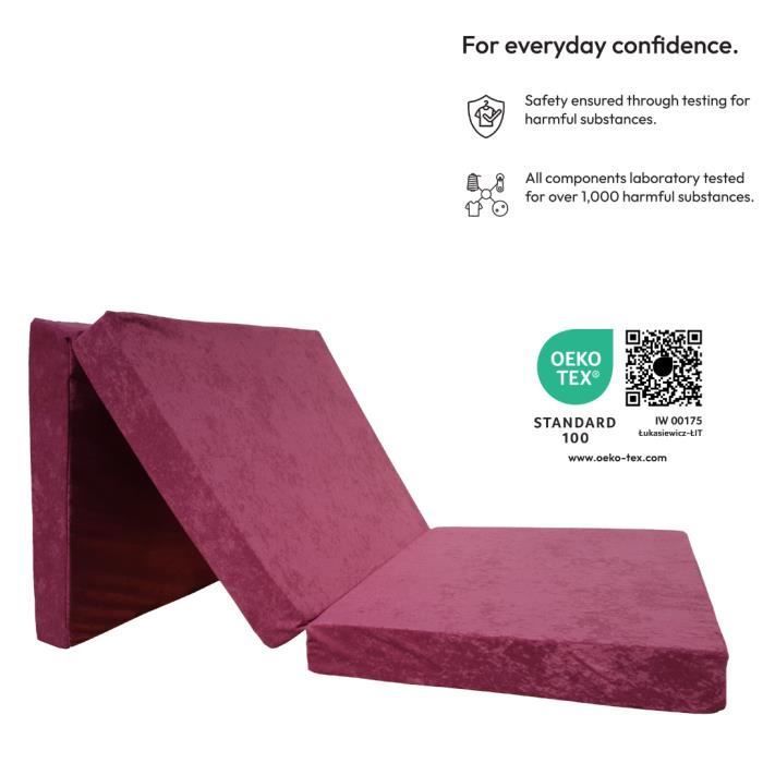 Matelas Pliable - NATALIA SPZOO - Futon 190x90cm - Housse Lavable - Mousse PU - Confort Ferme