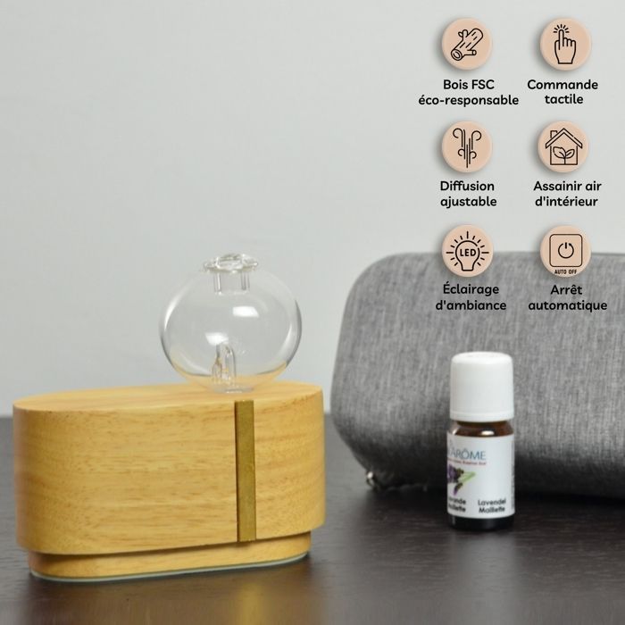 Diffusore di oli essenziali a nebulizzazione Zen'Arôme Cimia - Diffusione a freddo - Ideale per aromaterapia - Potenza regolabile