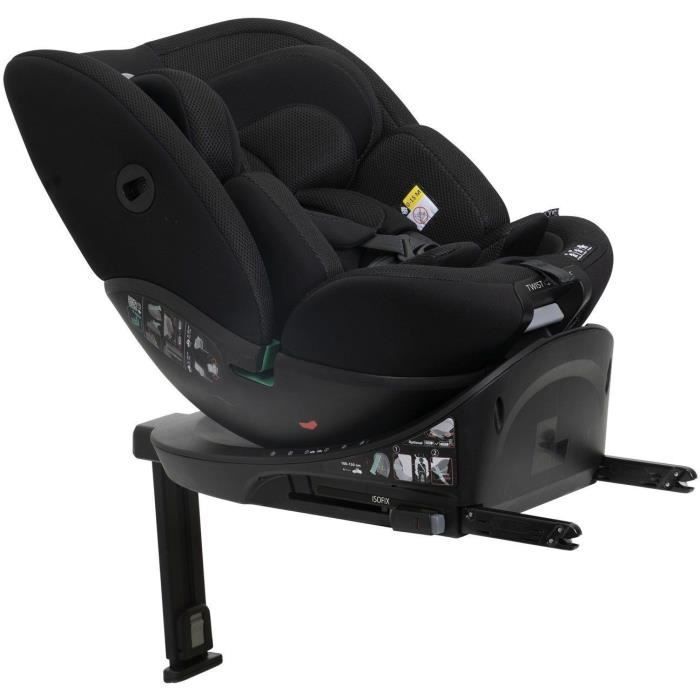 Silla de coche Chicco Everone - Grupo 0/1/2/3 - i-Size - Giratoria - Reclinable - Reductora - Negra