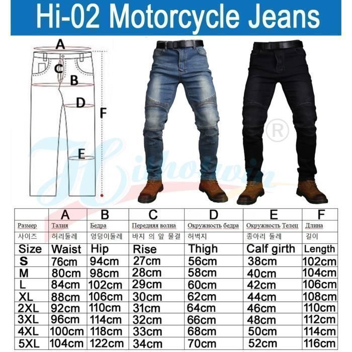 Pantalones vaqueros de moto de carreras para hombre con 5 protectores anticaída.