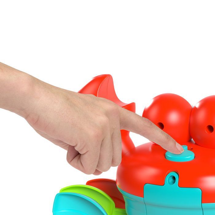 BRIGHT STARTS Loopkrab, Babyspeelgoed 6M+, Muzikaal speelgoed, Speelgoed voor grove en fijne motoriek, Obstakelsensoren, Rood
