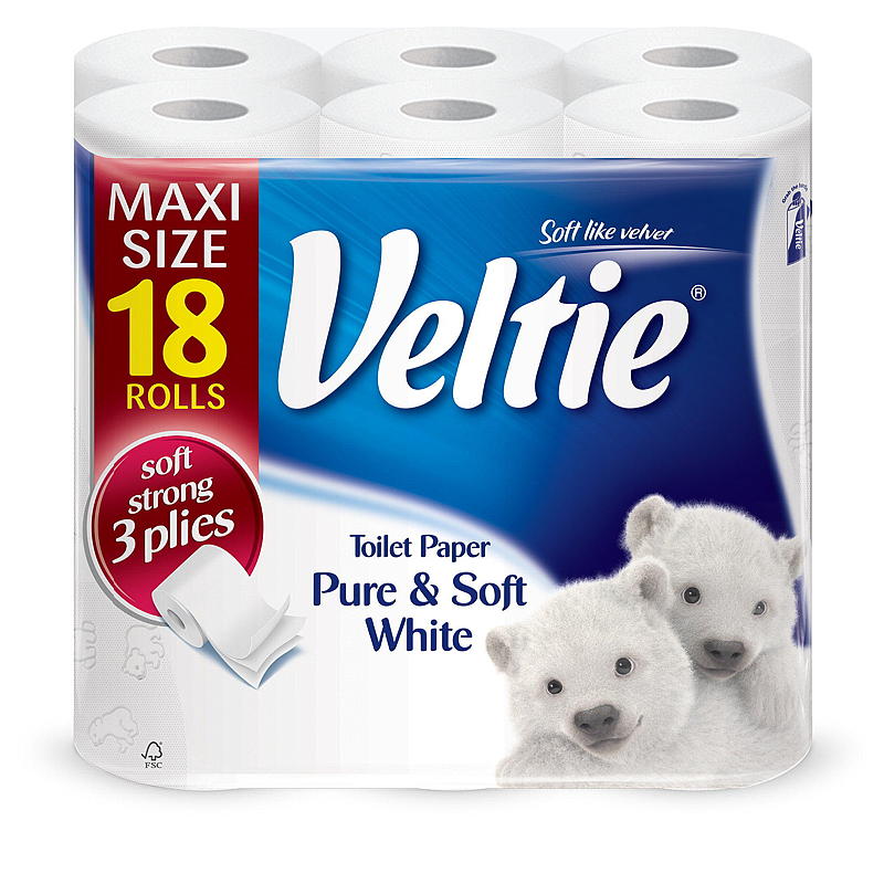 Veltie WC-paperia 18 kpl valkoinen Veltie