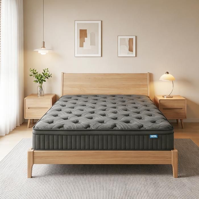 HOLDLAMP 90x200 cm Patja - Erittäin paksu 25 cm - Muistivaahto + 7-vyöhykejouset - Hypoallergeeninen ja käännettävä musta