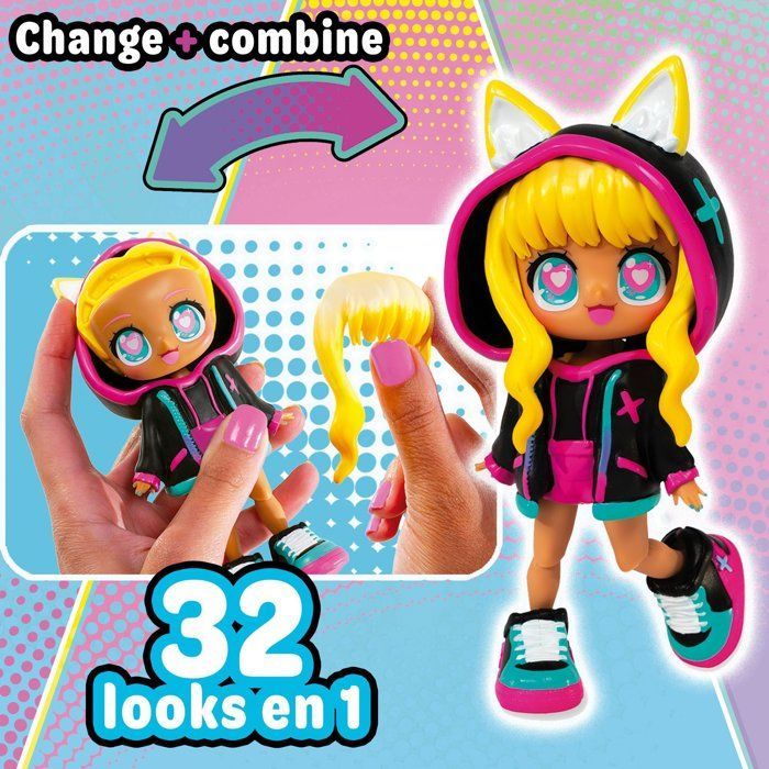 Muñeco personalizable - BANDAI - Animakii - HEA26348 - Unicornio y murciélago