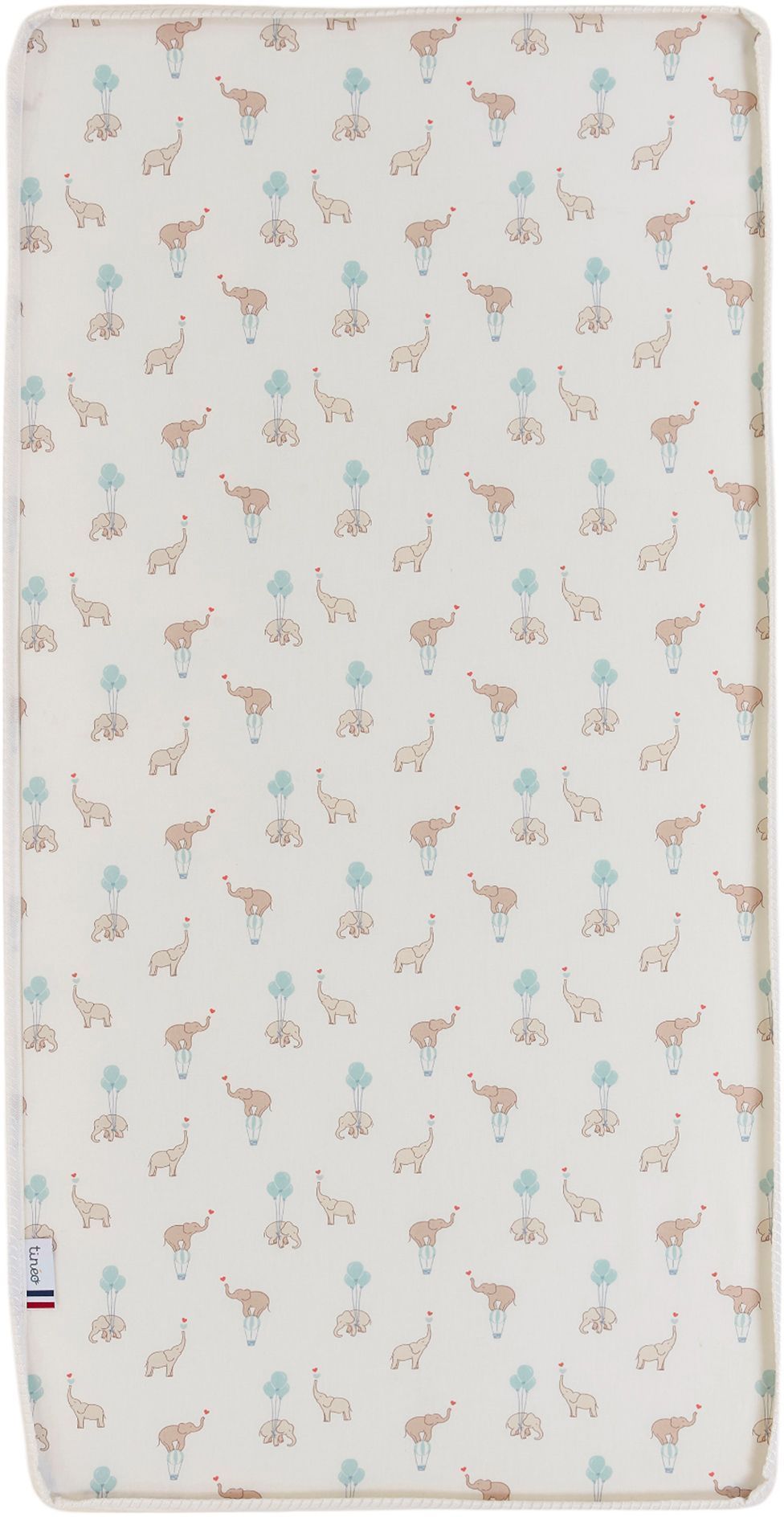 Materasso - COMFORT FUN - 60 x 120 cm - spessore 8 cm - Bianco / Elefanti - TINEO