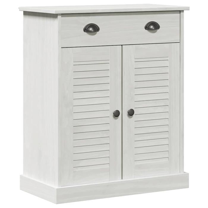 Badezimmerschrank – vidaXL – Massives Kiefernholz – Antikweiß – 67,5 x 34 x 80 cm – Viel Stauraum