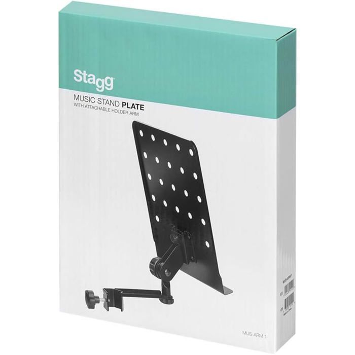 Support plate with arm - FEBEST - MUS-ARM 1 - Size S - Black - 31.5x24 cm - Stable mounting - Metal - 1.05 kg