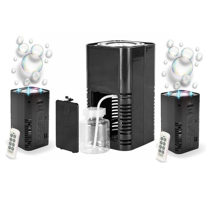 DJ Sound System Pack: 2 Ibiza DISCO12B Speakers (2x600W) - Speaker Stand - 2x480W Fan-Assisted Amplifier - 2 BUBBLE-DREAM LED Bubble Machines - Cables