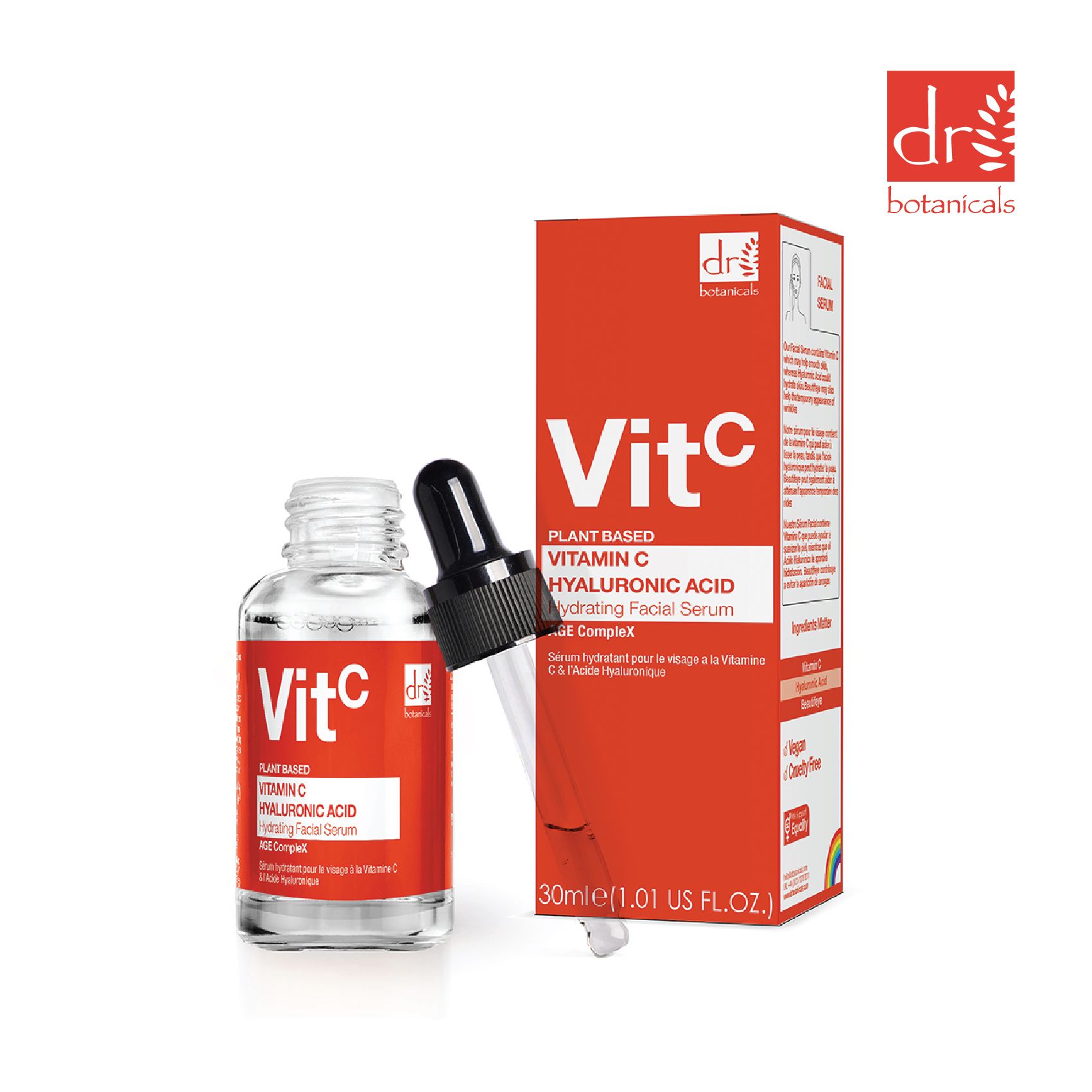 Drėkinamasis veido serumas su vitaminu C ir hialurono rūgštimi Serumai