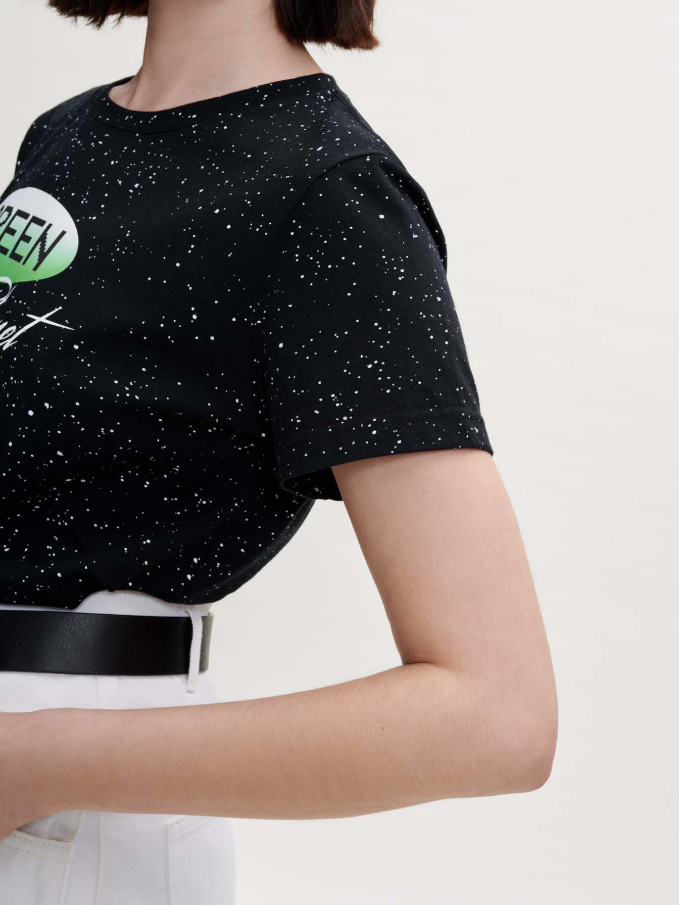 Tricou serigrafiat supradimensionat - Negru