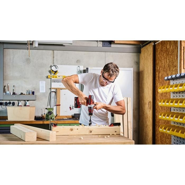 Einhell Perceuse Visseuse à percussion sans fil TE-CD 18/48 Li-i Kit PXC (18V, 48Nm) Livré avec 2 Batteries 2,0Ah et Chargeur