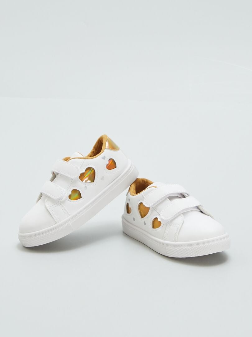 Sneakers met klittenbandsluiting - WIT