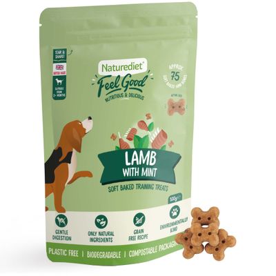 Przysmaki treningowe Naturediet Feel Good Soft Baked – jagnięcina z miętą
