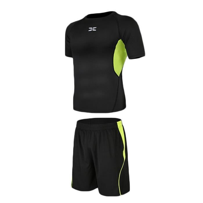 Conjunto deportivo de 2 piezas para hombre - Marca - Conjunto de verano para fitness y running - Verde