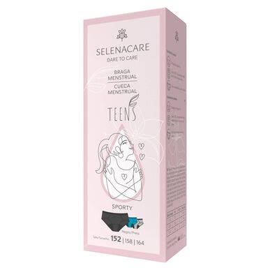 SelenaCare Cueca Menstrual Teens Sporty Preto 1 un
