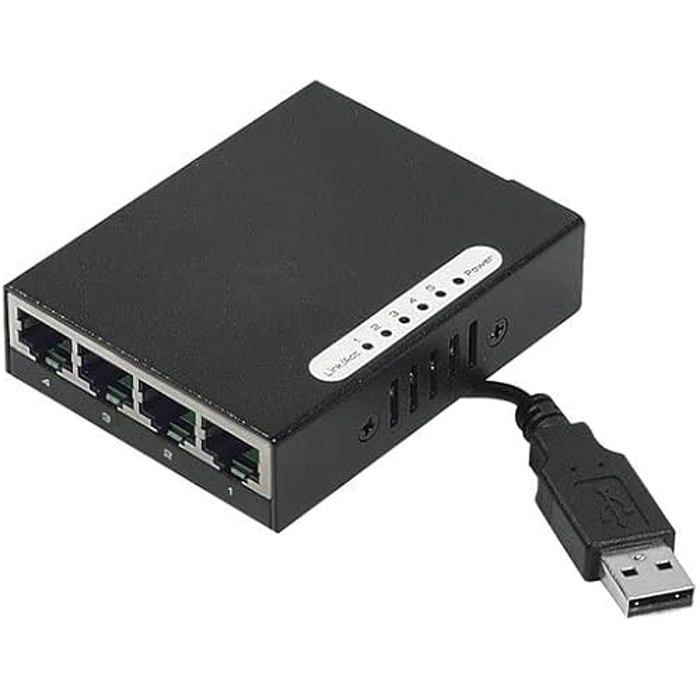 Switch di rete - DEXLAN - DEX-320105 - 5 porte RJ45 10/100 - Alimentazione tramite USB - Compatto