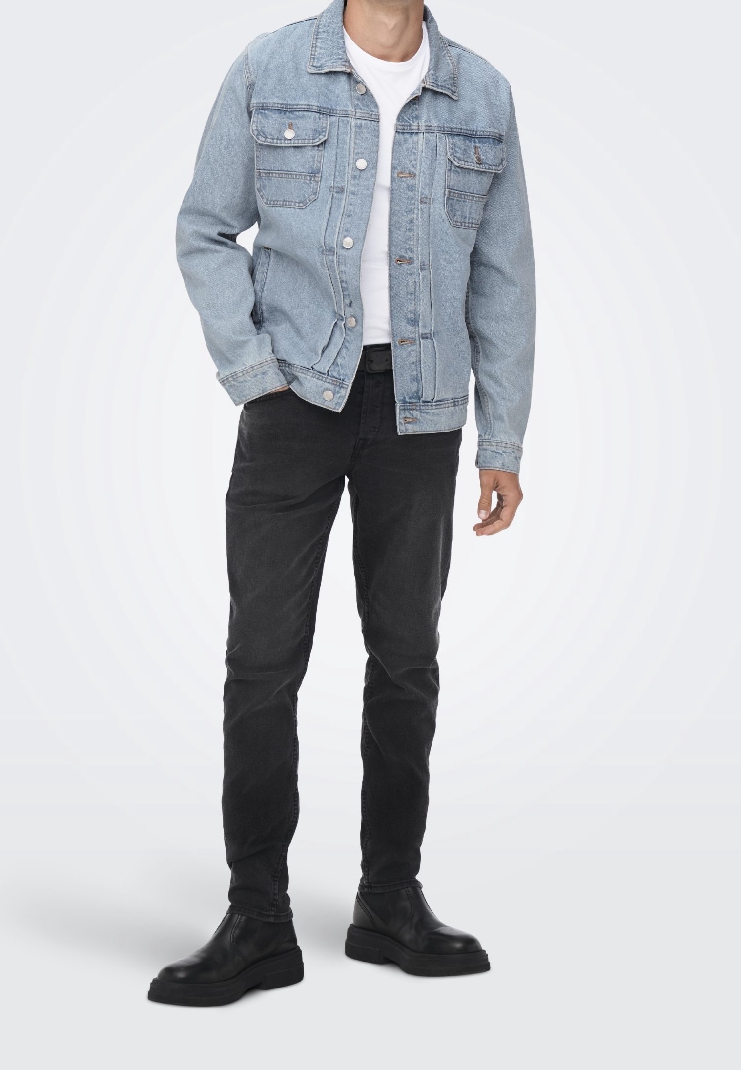 Only & Sons Denimjakke - lyseblå